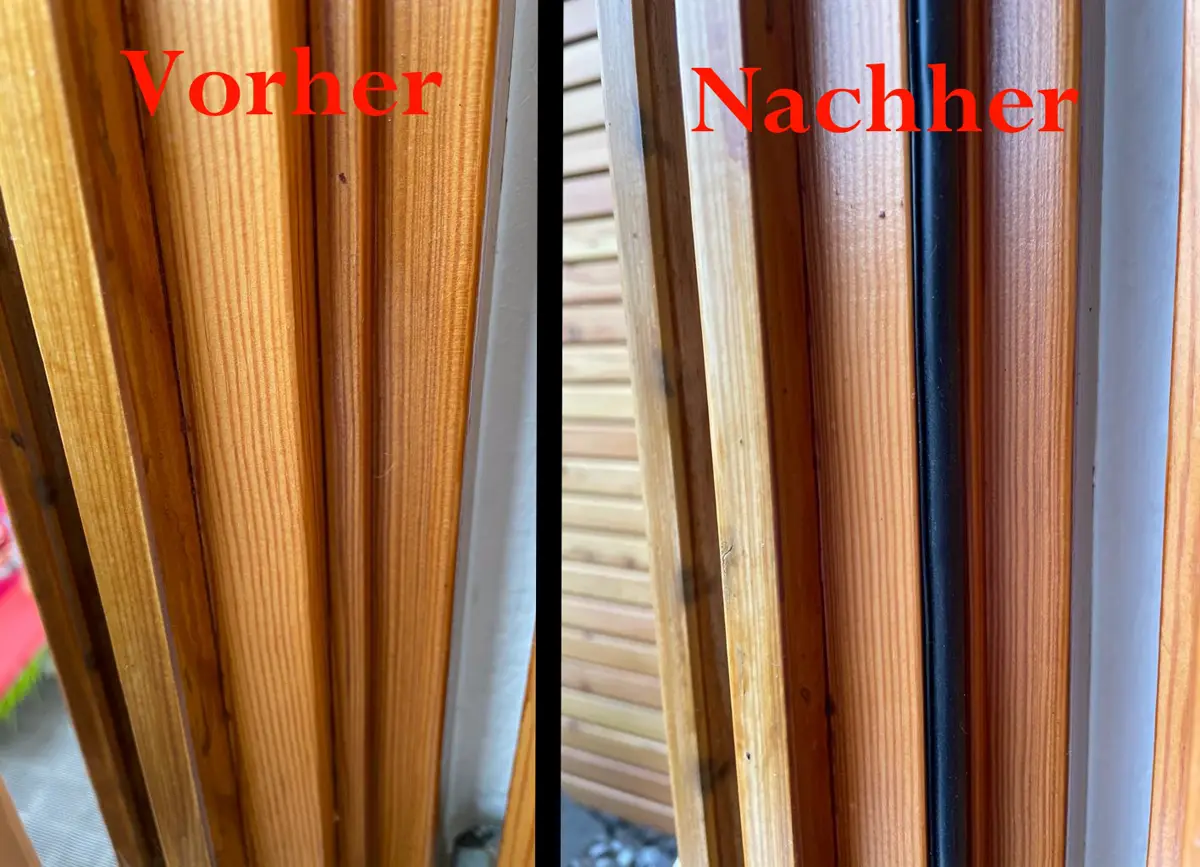 Vorher/Nachher-Vergleich einer Dichtungsreparatur